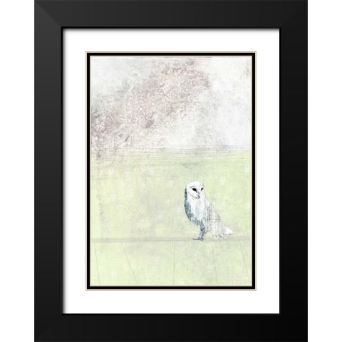 Turquoise Owl Black Modern Wood Framed Art Print with Double Matting by Ogren, Sarah