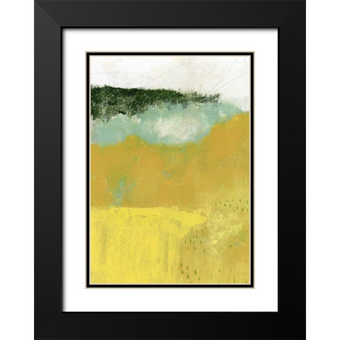 The Yellow Field II Black Modern Wood Framed Art Print with Double Matting by Ogren, Sarah