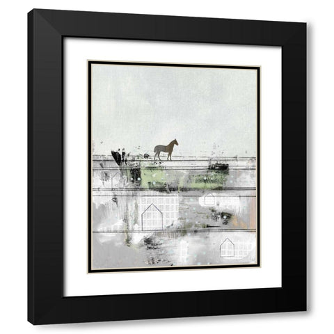 The Brown Horse Black Modern Wood Framed Art Print with Double Matting by Ogren, Sarah