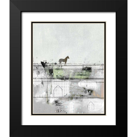 The Brown Horse Black Modern Wood Framed Art Print with Double Matting by Ogren, Sarah