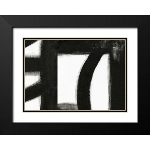 Black and White V Black Modern Wood Framed Art Print with Double Matting by Ogren, Sarah