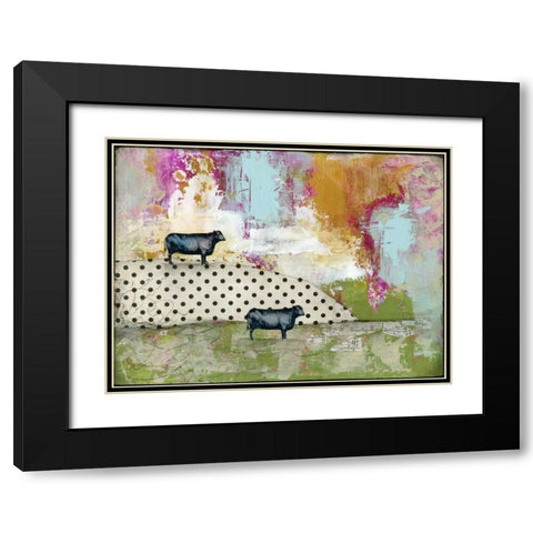 Two Bulls Black Modern Wood Framed Art Print with Double Matting by Ogren, Sarah