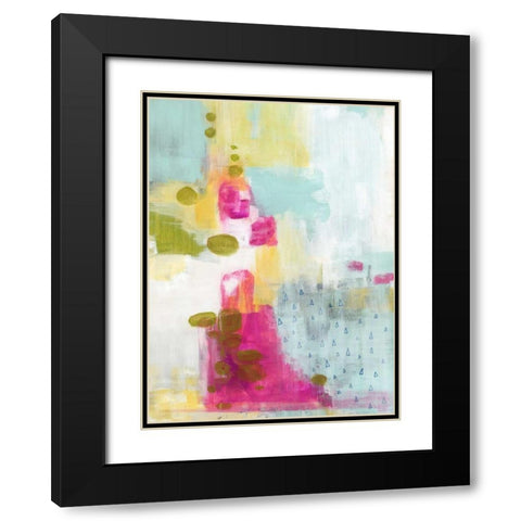 Blue Triangles Black Modern Wood Framed Art Print with Double Matting by Ogren, Sarah