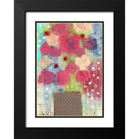 Bright Floral in Vase Black Modern Wood Framed Art Print with Double Matting by Ogren, Sarah