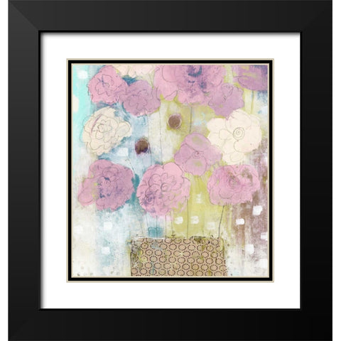 Lavender and Lime Flowers in Vase Black Modern Wood Framed Art Print with Double Matting by Ogren, Sarah