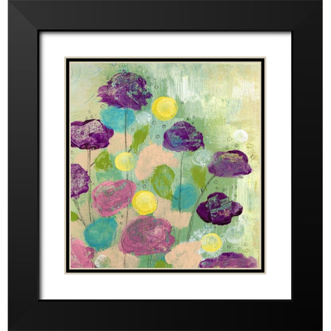 Purple Flowers Black Modern Wood Framed Art Print with Double Matting by Ogren, Sarah