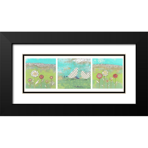 Polka Dot Bird Set Black Modern Wood Framed Art Print with Double Matting by Ogren, Sarah
