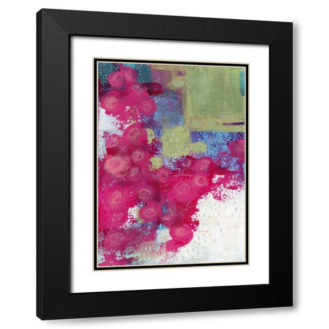 Hot Pink Roses II Black Modern Wood Framed Art Print with Double Matting by Ogren, Sarah