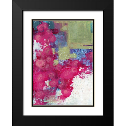 Hot Pink Roses II Black Modern Wood Framed Art Print with Double Matting by Ogren, Sarah