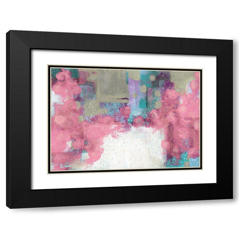 Light Pink Roses Black Modern Wood Framed Art Print with Double Matting by Ogren, Sarah