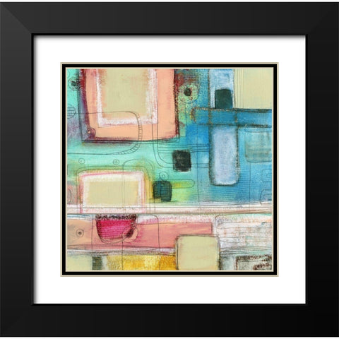 A Pale Pink Square Black Modern Wood Framed Art Print with Double Matting by Ogren, Sarah