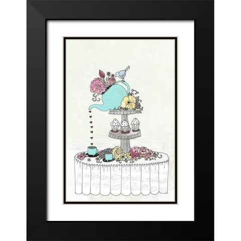 Teapot Setting Black Modern Wood Framed Art Print with Double Matting by Ogren, Sarah