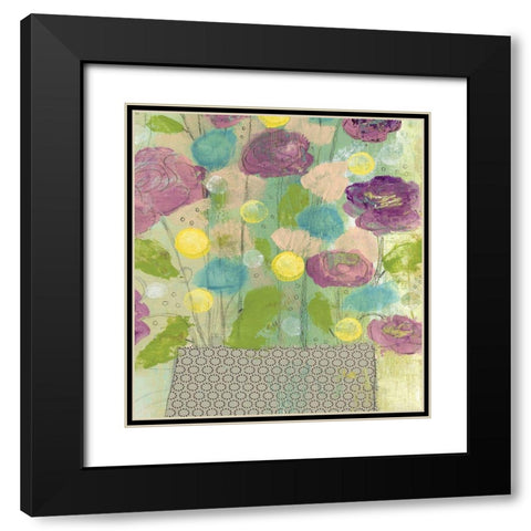 Purple and Yellow Floral II Black Modern Wood Framed Art Print with Double Matting by Ogren, Sarah