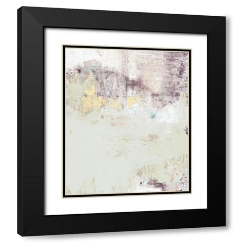 Lavender Floral Abstract Black Modern Wood Framed Art Print with Double Matting by Ogren, Sarah