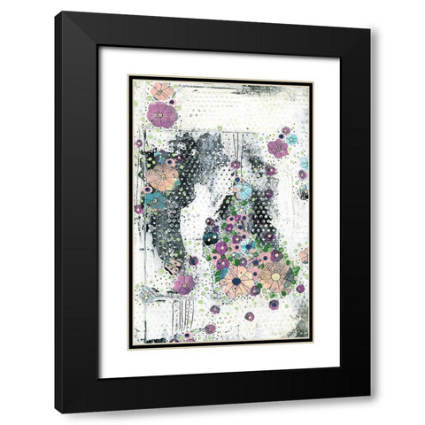 Floral Abstract I Black Modern Wood Framed Art Print with Double Matting by Ogren, Sarah