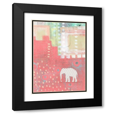 Polka Dot Elephant Black Modern Wood Framed Art Print with Double Matting by Ogren, Sarah