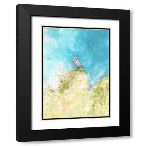 Spring Owl Black Modern Wood Framed Art Print with Double Matting by Ogren, Sarah