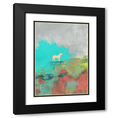 One Horse Black Modern Wood Framed Art Print with Double Matting by Ogren, Sarah
