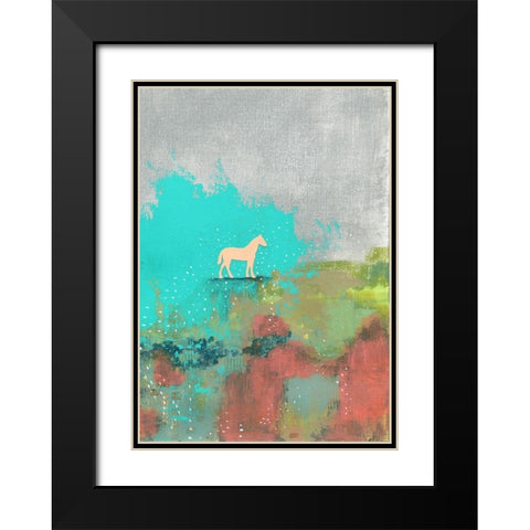 One Horse Black Modern Wood Framed Art Print with Double Matting by Ogren, Sarah