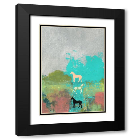 3 Horses Black Modern Wood Framed Art Print with Double Matting by Ogren, Sarah