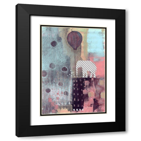 The Elephant and the Balloon Black Modern Wood Framed Art Print with Double Matting by Ogren, Sarah