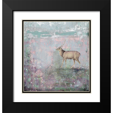 Grey Deer Black Modern Wood Framed Art Print with Double Matting by Ogren, Sarah