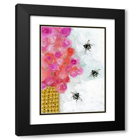 3 More Bees Black Modern Wood Framed Art Print with Double Matting by Ogren, Sarah