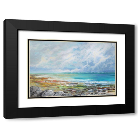 Beach Colours Black Modern Wood Framed Art Print with Double Matting by Francis, Sandra