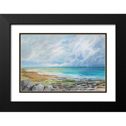 Beach Colours Black Modern Wood Framed Art Print with Double Matting by Francis, Sandra