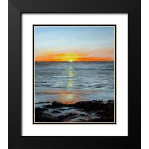New Dawn Black Modern Wood Framed Art Print with Double Matting by Francis, Sandra