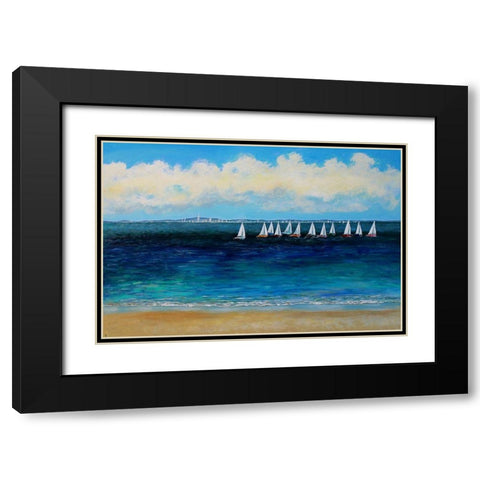 Summer Sailing Black Modern Wood Framed Art Print with Double Matting by Francis, Sandra