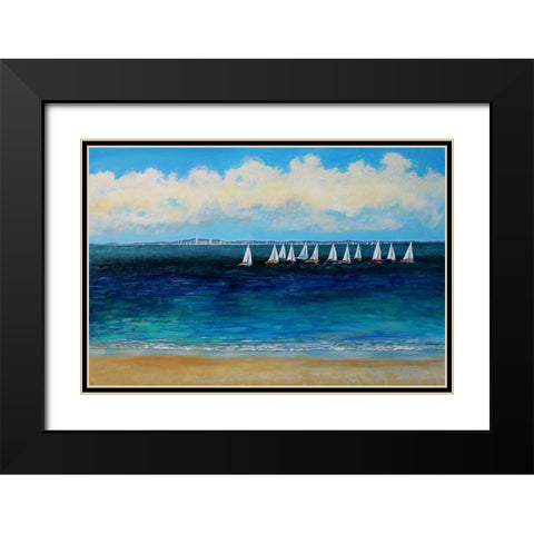 Summer Sailing Black Modern Wood Framed Art Print with Double Matting by Francis, Sandra