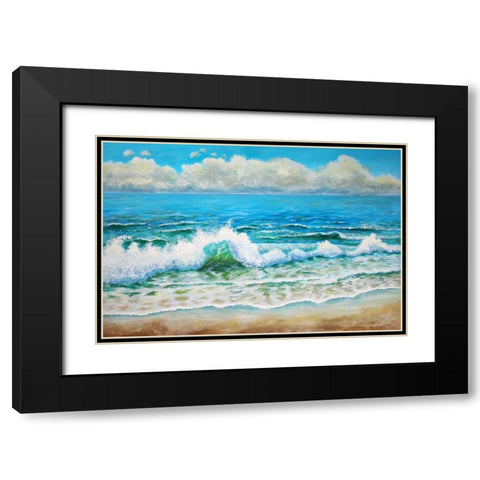 A Wave Black Modern Wood Framed Art Print with Double Matting by Francis, Sandra