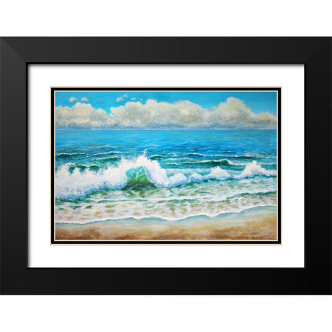 A Wave Black Modern Wood Framed Art Print with Double Matting by Francis, Sandra