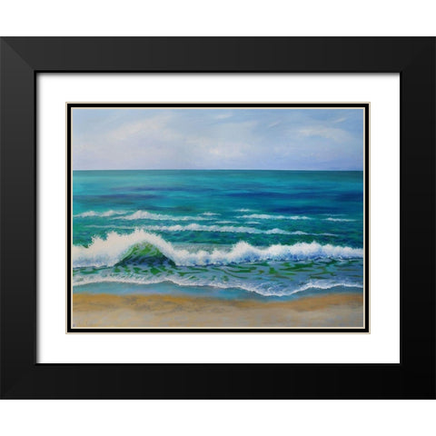 Summer Waves Black Modern Wood Framed Art Print with Double Matting by Francis, Sandra