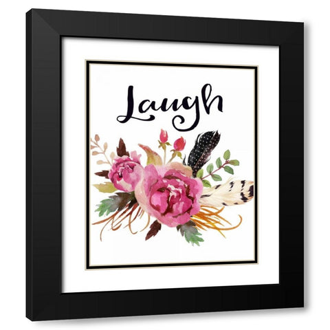 Laugh Black Modern Wood Framed Art Print with Double Matting by Moss, Tara