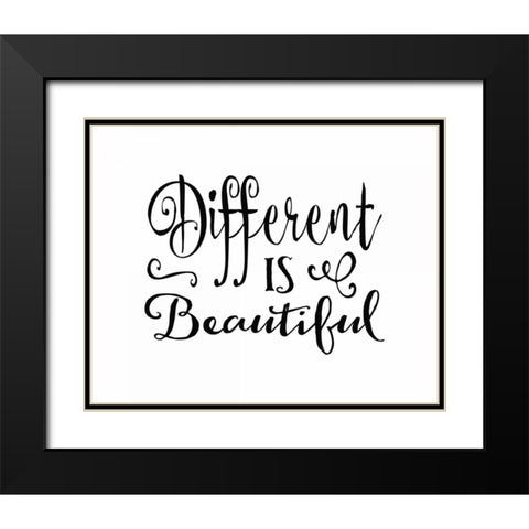 Different is Beautiful Black Modern Wood Framed Art Print with Double Matting by Moss, Tara