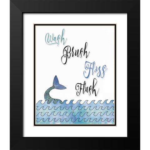 Wash Brush Floss Flush Black Modern Wood Framed Art Print with Double Matting by Moss, Tara