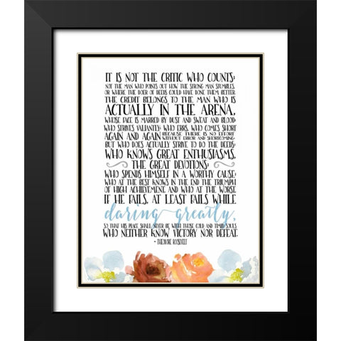 The Man in the Arena Black Modern Wood Framed Art Print with Double Matting by Moss, Tara