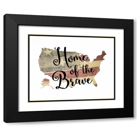 Home of the Brave Black Modern Wood Framed Art Print with Double Matting by Moss, Tara