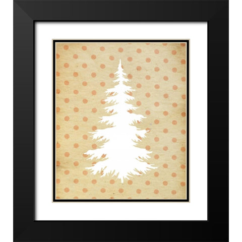 White Christmas Tree Black Modern Wood Framed Art Print with Double Matting by Moss, Tara