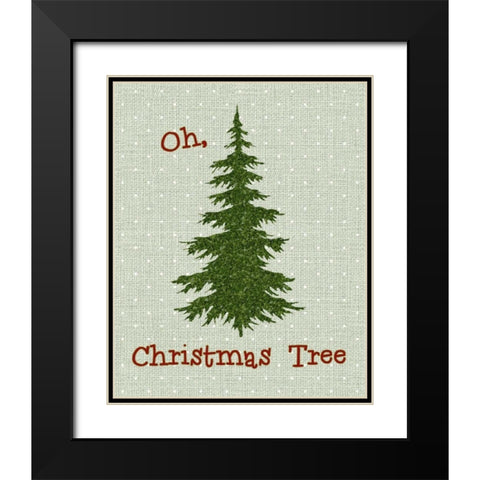 Oh Christmas Tree Black Modern Wood Framed Art Print with Double Matting by Moss, Tara