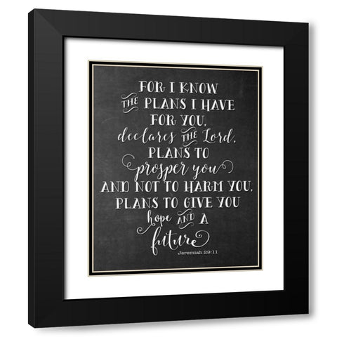 Chalkboard Jeremiah 29-11 Black Modern Wood Framed Art Print with Double Matting by Moss, Tara