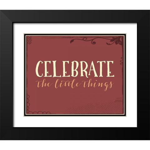 Celebrate the Little Things Black Modern Wood Framed Art Print with Double Matting by Moss, Tara