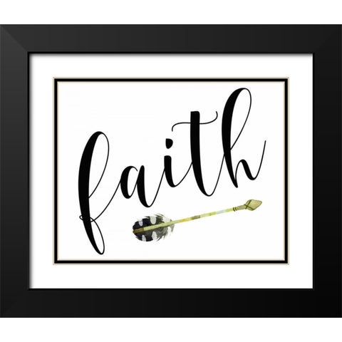 Faith with Arrow Black Modern Wood Framed Art Print with Double Matting by Moss, Tara