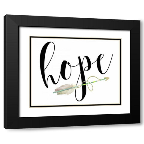 Hope with Arrow Black Modern Wood Framed Art Print with Double Matting by Moss, Tara