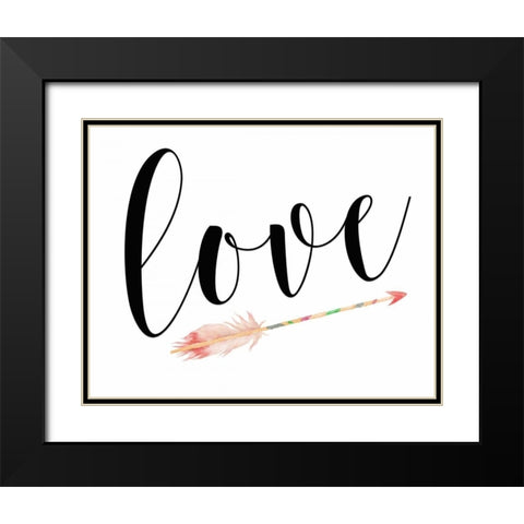 Love with Arrow Black Modern Wood Framed Art Print with Double Matting by Moss, Tara