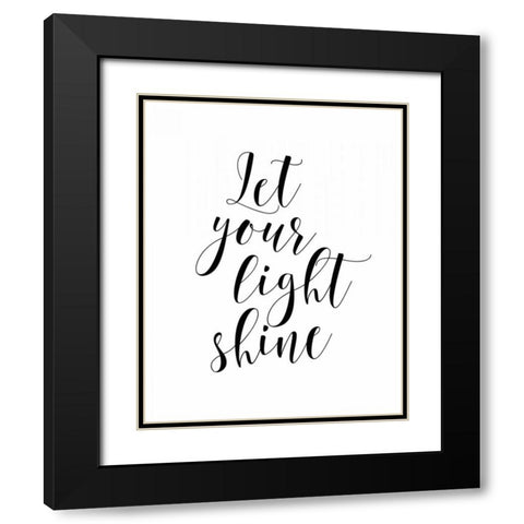 Let Your Light Sine Black Modern Wood Framed Art Print with Double Matting by Moss, Tara