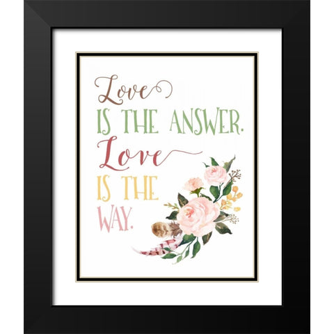 Love is the Answer Black Modern Wood Framed Art Print with Double Matting by Moss, Tara