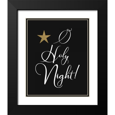 O Holy Night Black Modern Wood Framed Art Print with Double Matting by Moss, Tara